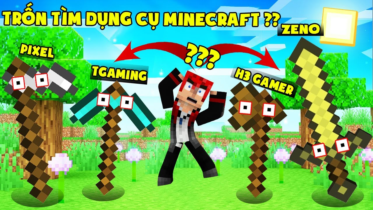 MINI GAME : TRÒ CHƠI TRỐN TÌM ** THỬ THÁCH T GAMING VÀ NOOB TEAM CHƠI TRỐN TÌM DỤNG CỤ MINECRAFT