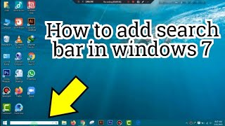 How to Add Search Bar Page in Task Bar in Windows 7 || search bar in windows 7 || chill sollution