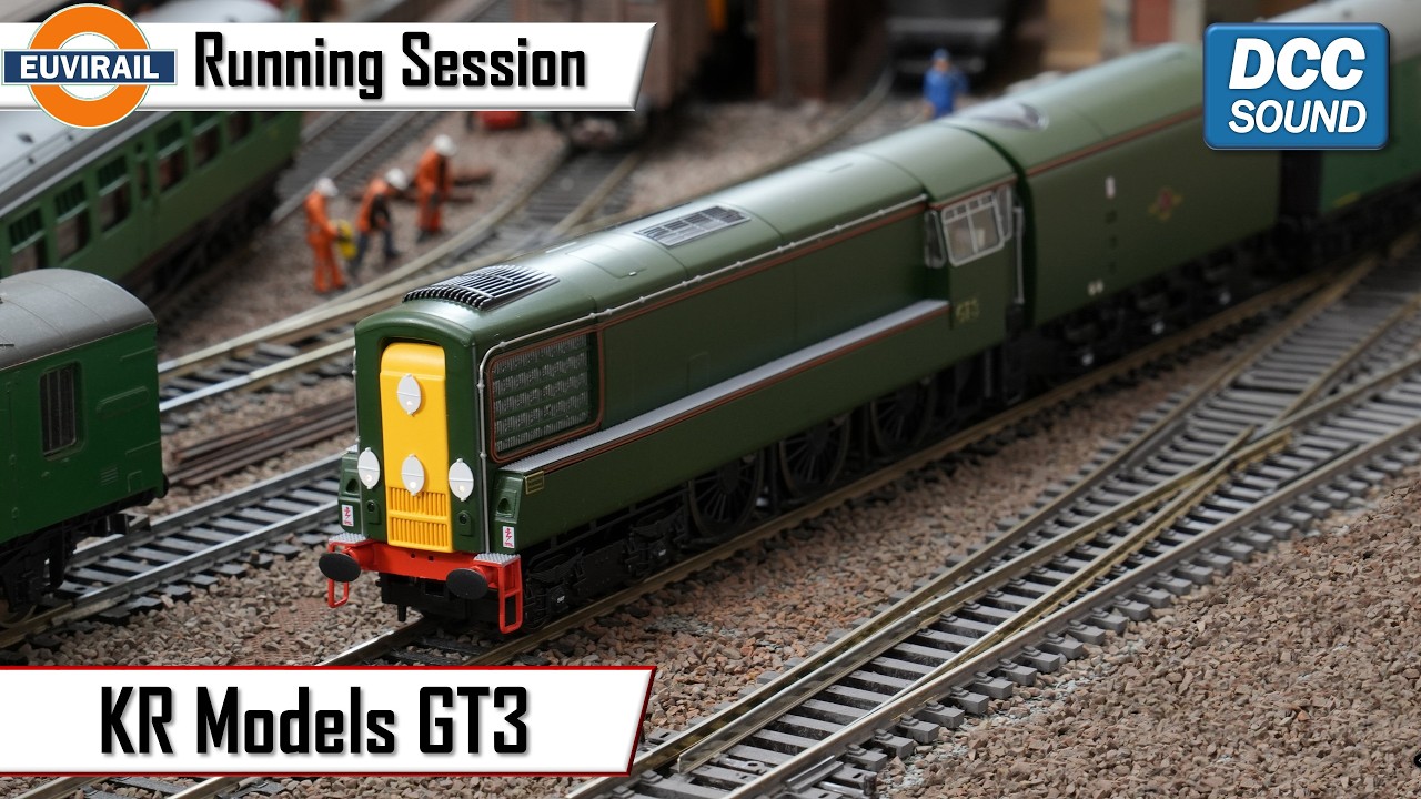 KR Models GT3 Gas Turbine Locomotive with DCC Sound pulling a rake of Hornby Maunsell Coaches