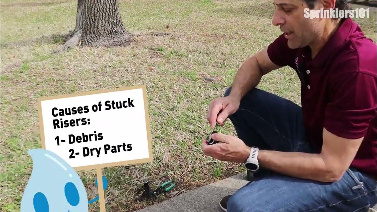 Fixing a Stuck Sprinkler Riser YouTube
