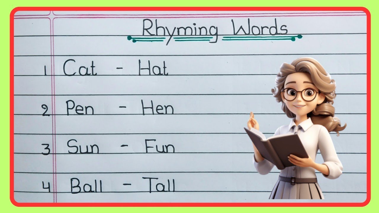 Rhyming Words for Kids | Easy English Learning | Fun Rhyming Words with ...