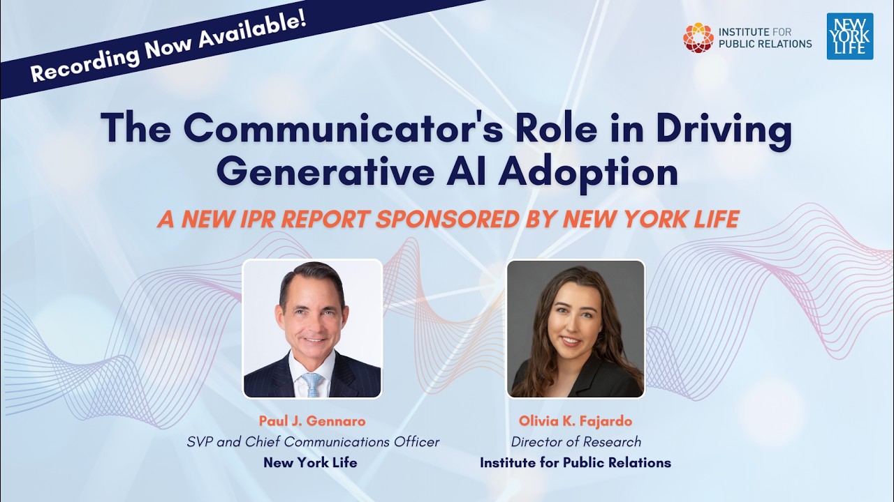 IPR Webinar | The Communicator's Role in Driving Generative AI Adoption