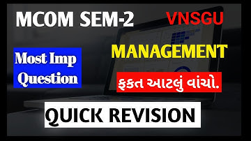 Mcom Sem-2 Management theory & Practice | Quick Revision | Most Important Question