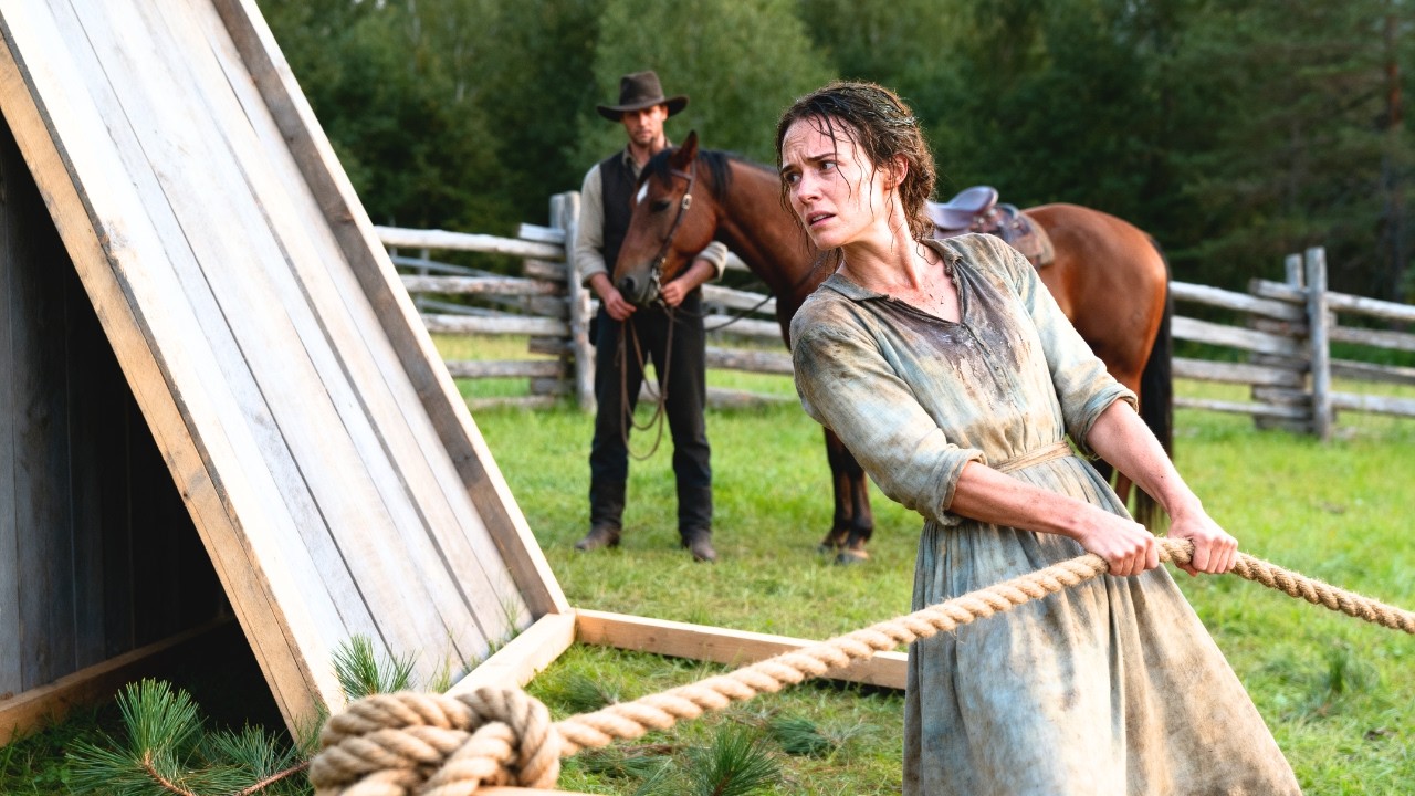 Alone, Building a Cabin—The Mail Order Bride Never Knew the Cowboy Watching Had Lost Everything