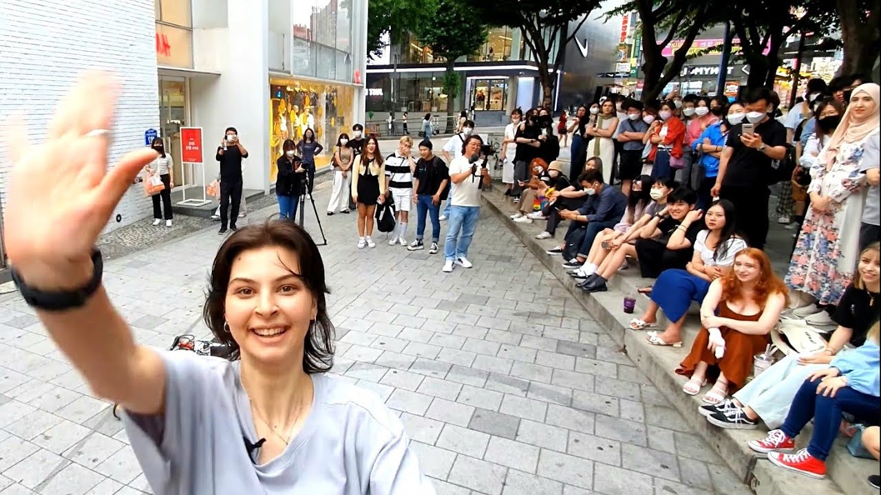 WEDNESDAY. RL CHINGUS: LEV. UNIQUE CAPTIVATING IMPROMPTU INTERACTIVE. BUSKING. HONGDAE STREET.