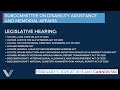 Subcommittee on Disability Assistance and Memorial Affairs Legislative Hearing