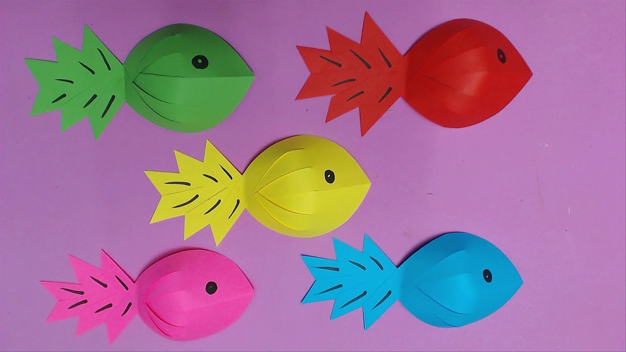 How to Make Fish with Color Paper  DIY Paper Fishes Making