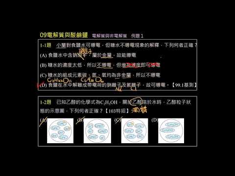 國中理化 電解質與非電解質例題