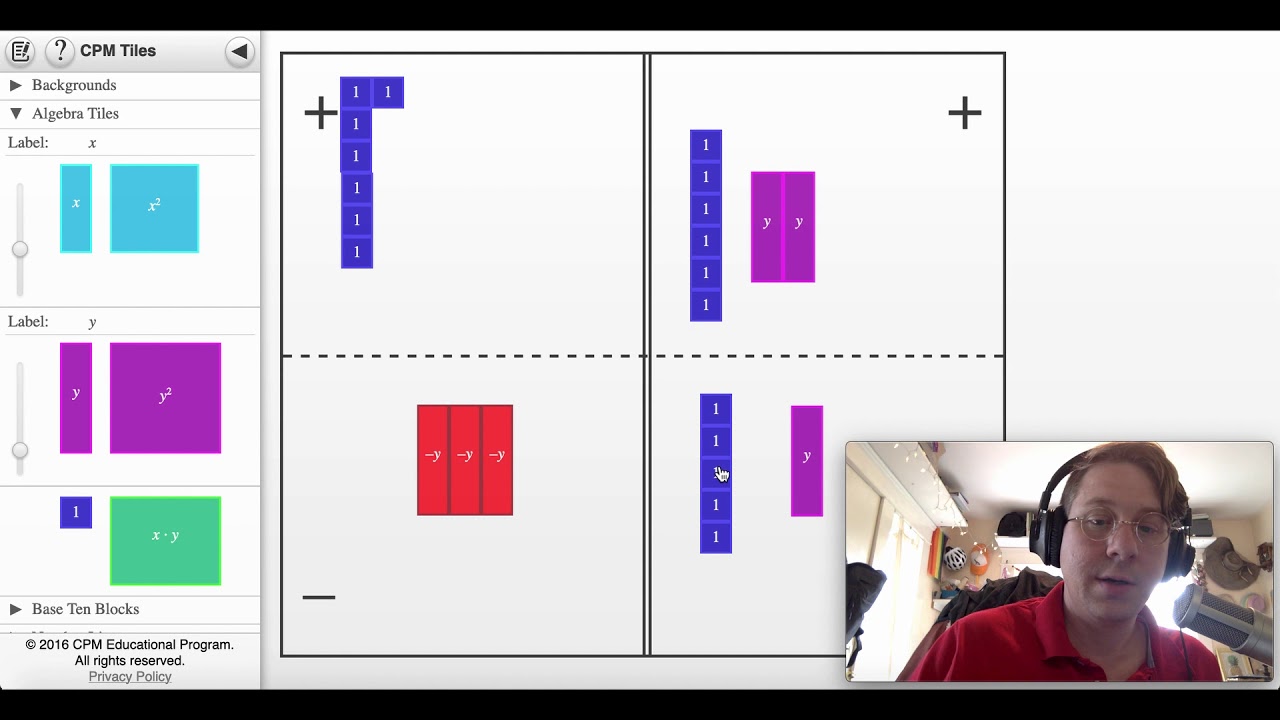 CPM Tiles Solving Equations - YouTube