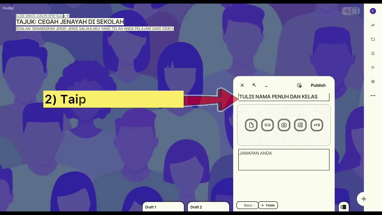 Hantar Tugasan dalam Aplikasi Padlet (Publish/Post)