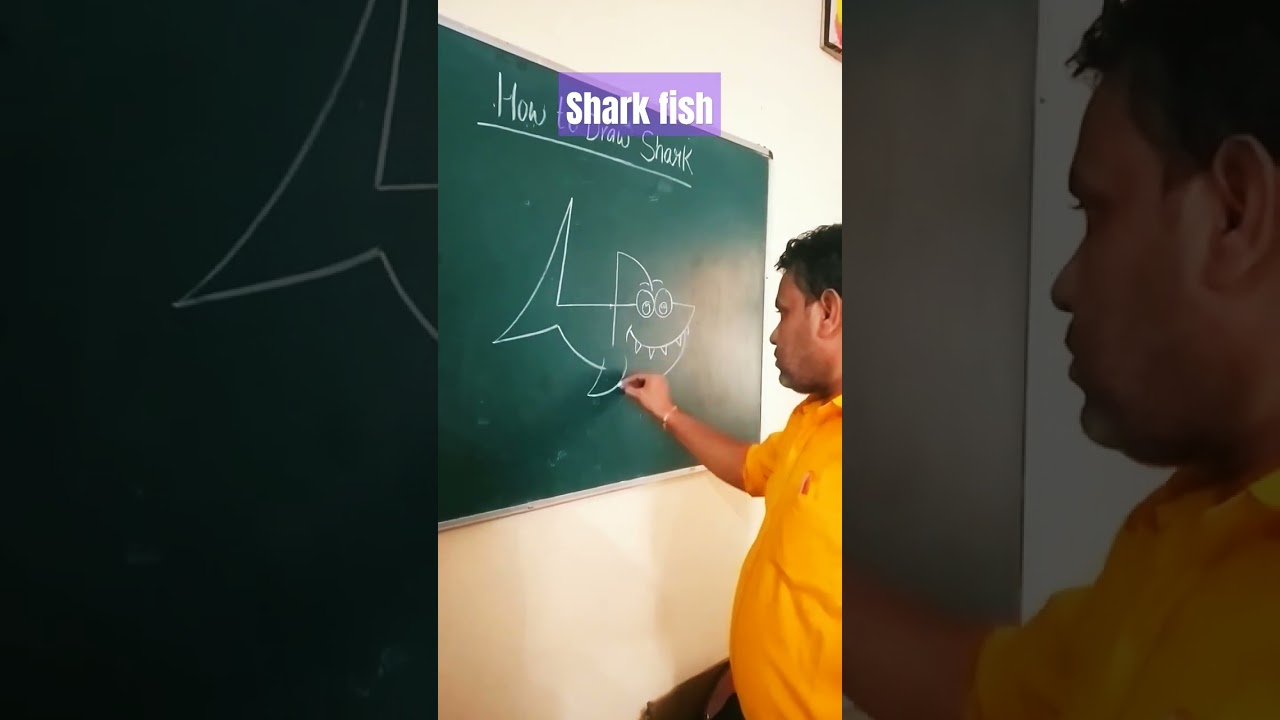 how to draw shark fish