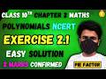 Class 10 Maths Chapter 2 Exercise 2.1 Solutions | Polynomials | Very Important Concept 