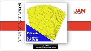 367831073 Product & Container Labels - Square - 2 x 2 - Neon Yellow - 120/Pack