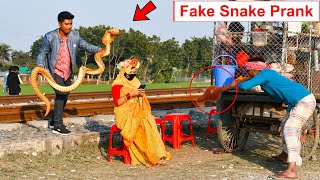 Fake Snake Prank on Girl and Public  King Cobra Snake Prank Video (Part 9) | 4 Minute Fun