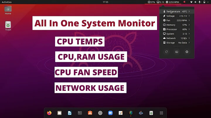 All In One System Monitor For Linux | CPU Temps RAM Usage Fan Speed | Vitals Gnome Extension Install