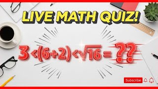 Only Geniuses Can Solve This! 🔥 Live Math Quiz Challenge 🧠✨