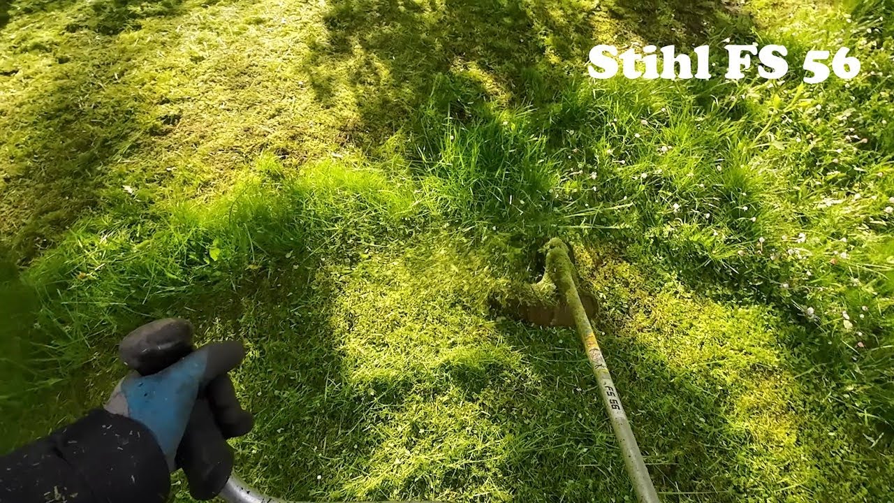 Stihl FS 56 in Action Cutting Grass with Weed Eater String Trimmer ...