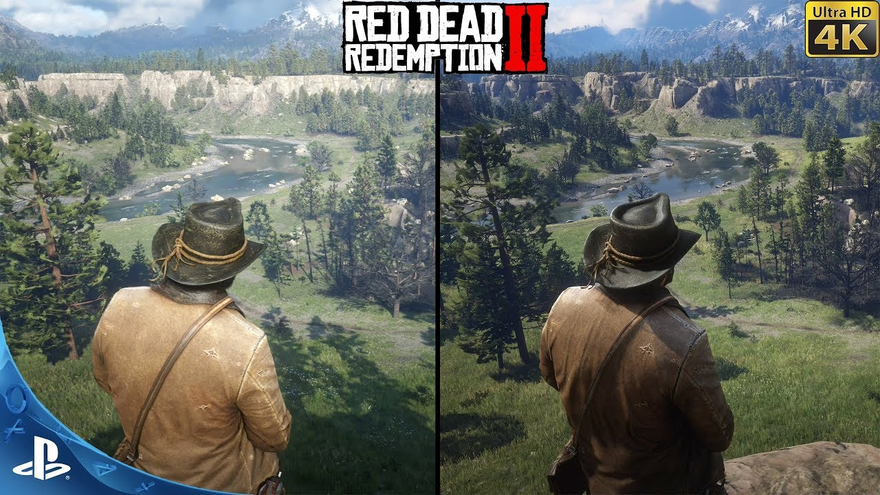 Red Redemption 2 PS4 PRO VS Maximum Settings 4K | Graphics Comparison Blind Test - YouTube