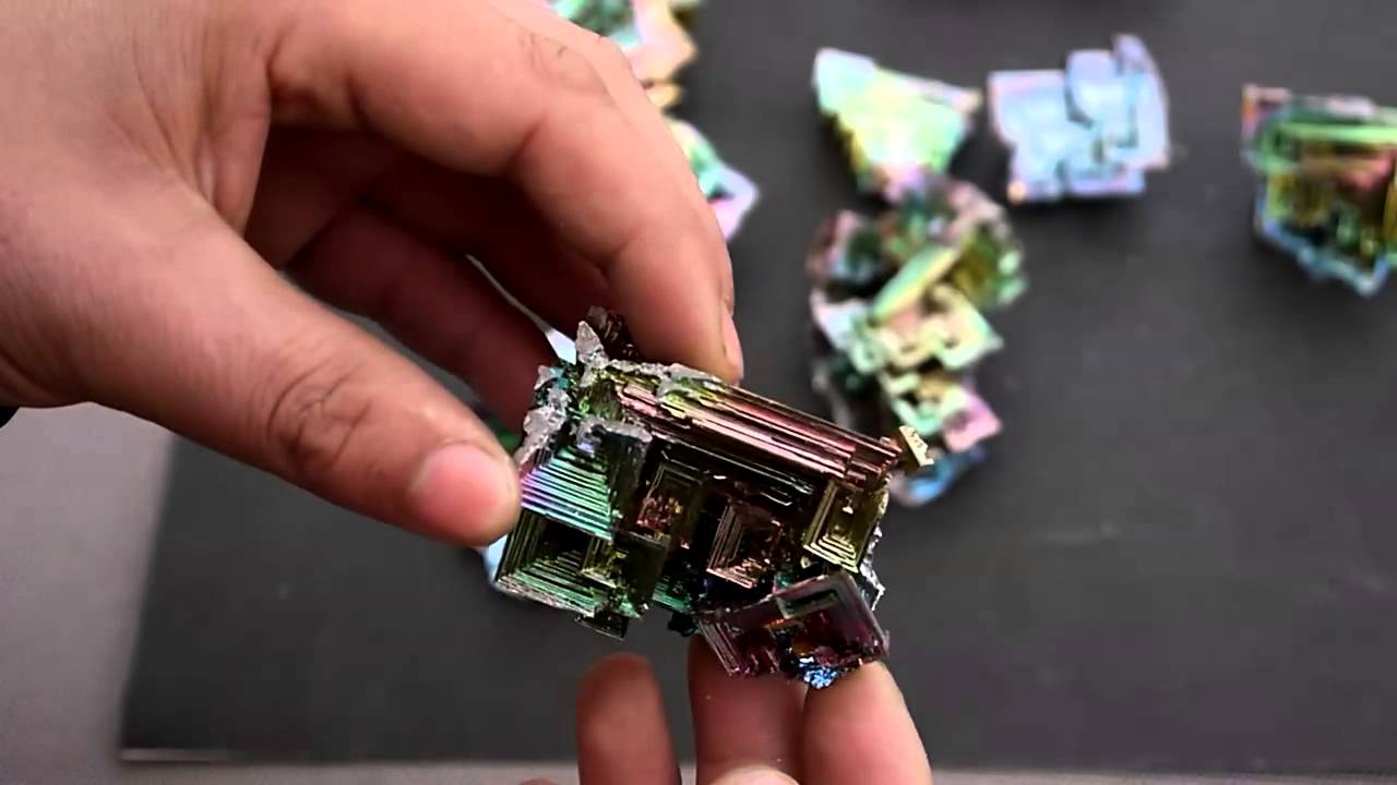 bismuth crystal by myself -我培养的色彩绚丽且结构复杂的铋晶体 - YouTube