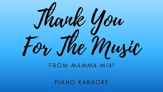 Thank You For The Music - from Mamma Mia! - Piano Karaoke chords