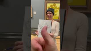 Jurita Art - live drawing Sonflower Van Gogh in The National Gallery London