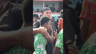 Students in grief as they bid farewell for their friend in domestic fíre