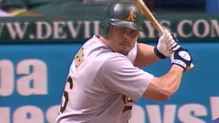 Jason Giambi launches a grand slam, drives in seven