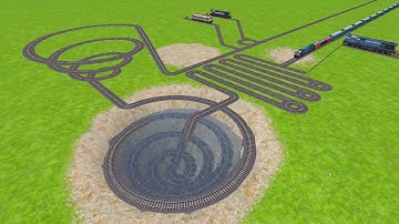 AI RAILS CROSSING SPRINGS CHASM RAILROAD TRACKS ZIG ZAG TRACKS/ Trains Crossing 