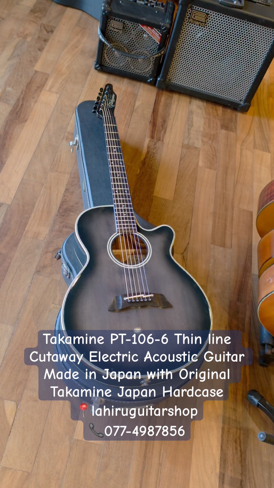 Takamine PT-106-6 Thin line Cutaway Electric Acoustic Guitar Made