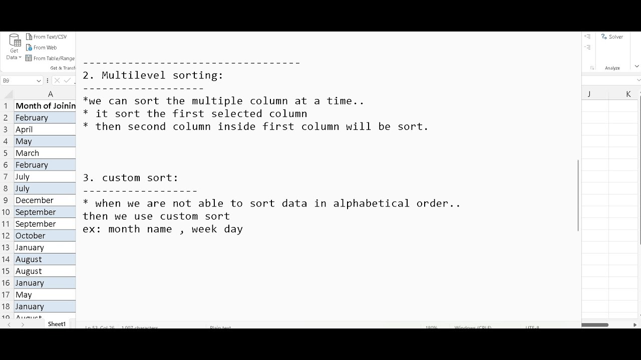 Sorting, Multilevel Sorting, and Custom Sorting in Excel | Data ...