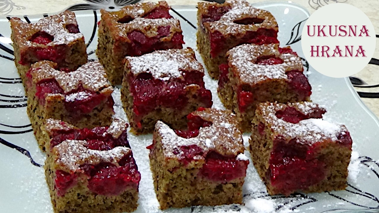 Posni kolač sa malinama – Cake with raspberries