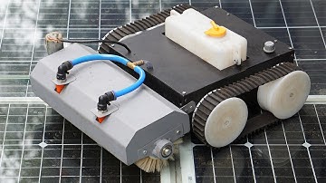 Solar Panel Cleaner Robot With Water Tank | Tracked Cleaning Robot