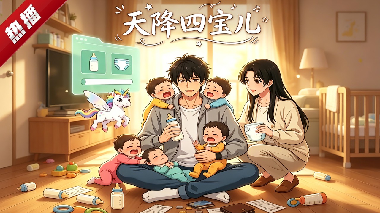 MULTI SUB《天降四寶兒》1~40集🔥畢業慘遭前女友嫌貧拋弃，不料校花意外懷了他的孩子，好在奶爸系統覺醒，逆襲坐擁百億身家，帶娃翻盤人生！ #AI #漫劇 #動漫 #無盡動漫社