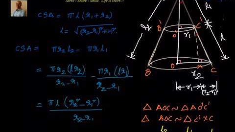 Total Surface area of frustum of a cone: Derivation