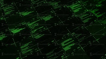 Futuristic screen with animated digital graphs, charts, computer data and numbers. Animation