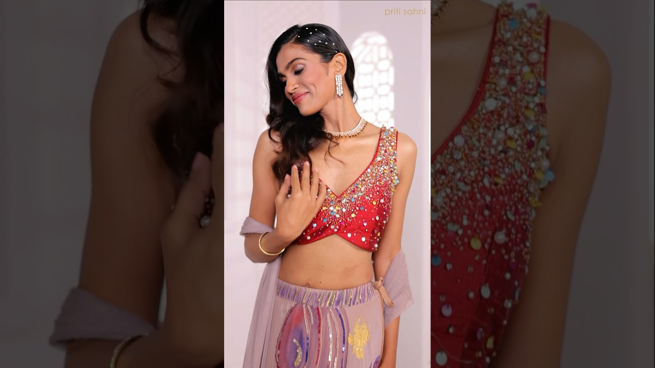 Handpainted Lehenga set #indianfashion #indianweddingattire #fashion #indiandesignerwear