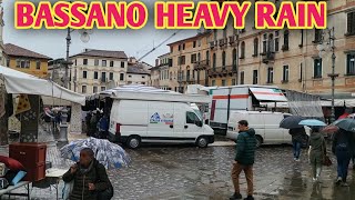 Bassano Del Grappa Heavy Rain | Heavy Rain Bassano Del Grappa italia | Walk Tour Heavy Rain Italy