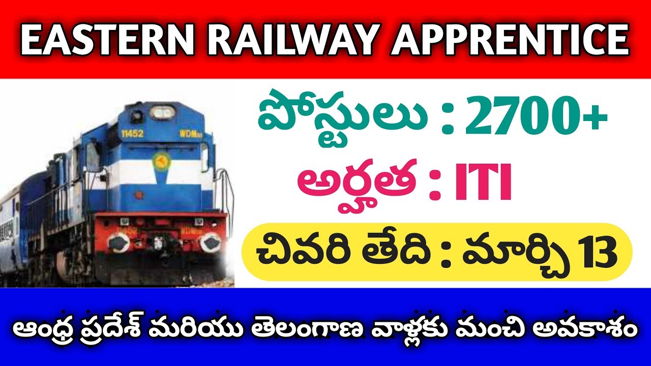 Eastern Railway Kolkata Apprentice notification 2700