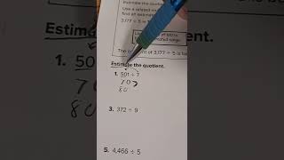 Estimating using a range to find the quotient. (dividing using estimation)