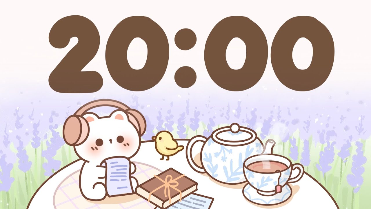 20 Minute Timer for classroom 🐱 Chill & Study Focus Music - YouTube