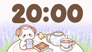 20 Minute Timer for classroom 🐱 Chill & Study Focus Music