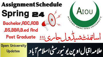 Aiou Assignment Schedule Spring 24 | Aiou Assignments | Open University Updates
