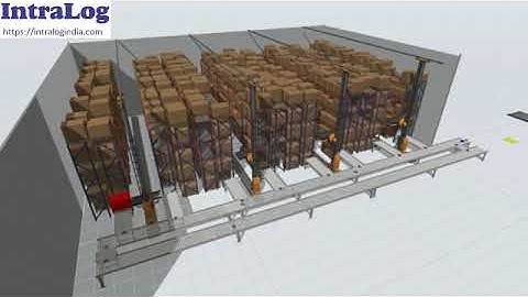 ASRS Pallets Double Deep Stacker Crane Plus Telescopic Forks