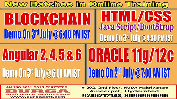 New Batches in Online Training at DURGASOFT