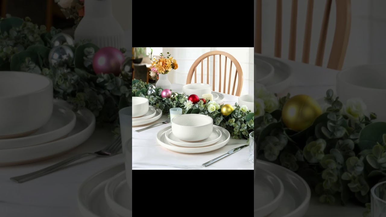 🍽️ Elevate Every Meal with LIANYU’s Snowy White Ceramic Dinnerware Set! 🍽️