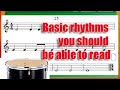 Basic rhythms you should be able to read before learning an instrument