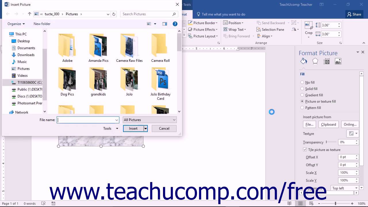 Word 2016 Tutorial Fill and Line Settings Microsoft Training - YouTube