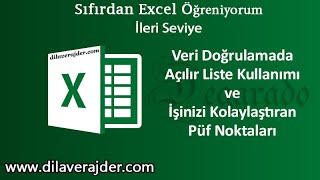 Excel Eğitim Dersleri 96 - Veri Doğrulama Açılır Liste Kutusu Kullanımı Dinamik - İç içe Listeler