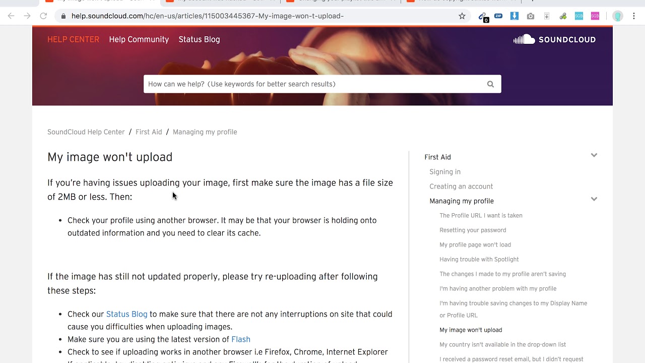 Soundcloud error uploading image what to do? - YouTube