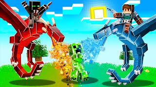 FIRE DRAGON vs ICE DRAGON in Minecraft! (CRAZY)